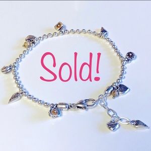 Brighton Tiddlywinks Silver Charm Ankle Bracelet